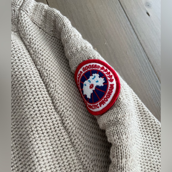 💔SOLD Canada Goose Mens Paterson merino wool sweater in tan heather XL NWT - Picture 6 of 7